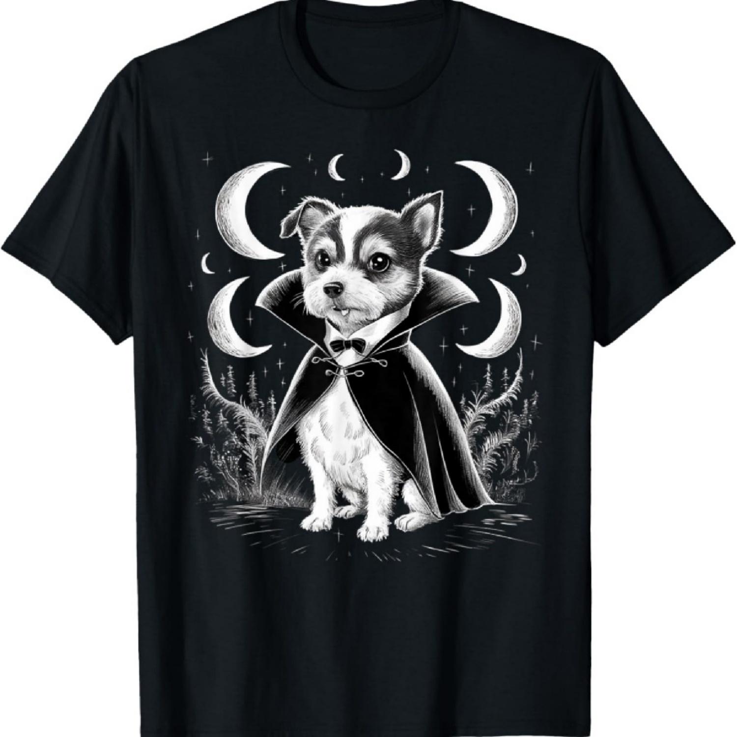 

Funny Dracula Terrier Puppy Vampire - Spooky Halloween Dog T-Shirt XXXXXL чорний