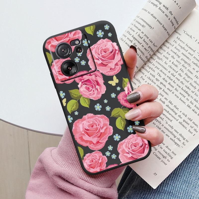 For Xiaomi 13T Pro Case TPU Soft Silicone Coque Flower Pattern Cartoon Painted Phone Cover For Xiaomi 13T Back Protection Capa