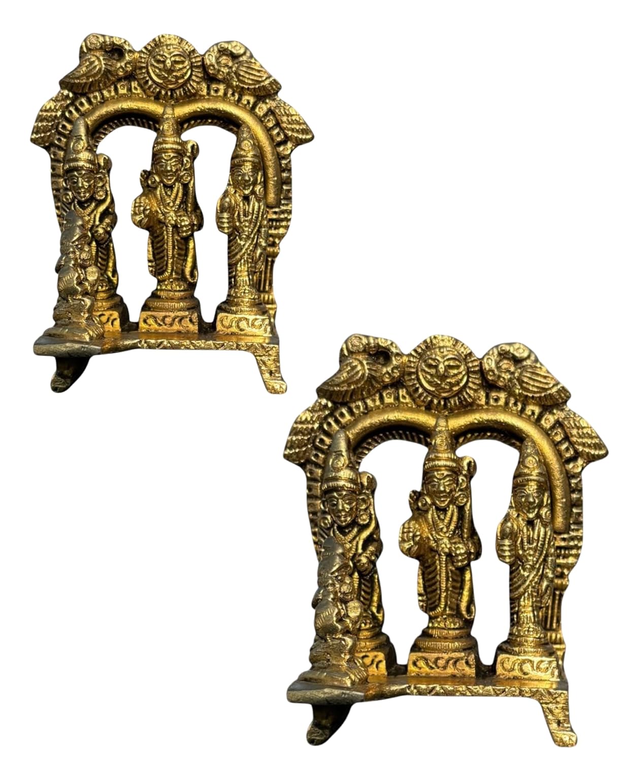

Handcrafted Pure Brass Ram Darbar Statue, Lord Ram, Sita, Laxman, Hanuman Idol