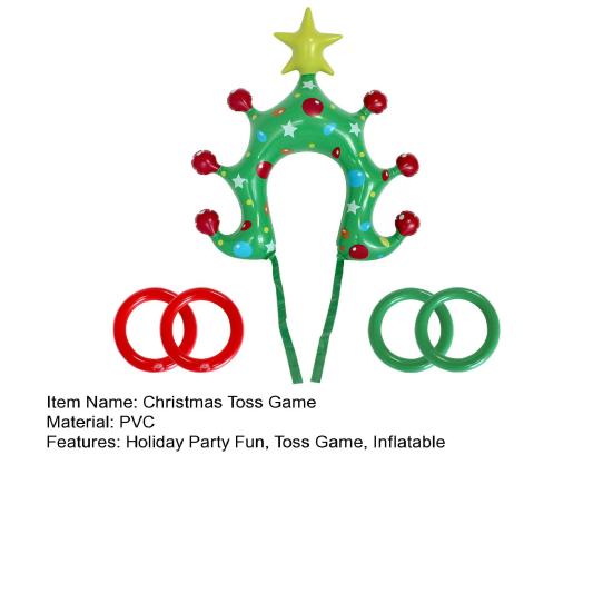 Christmas Party Inflatable Ring Toss Game Xmas Tree Shaped Headband Ring Toss Toy Holiday Party Favors for Adults And Kids