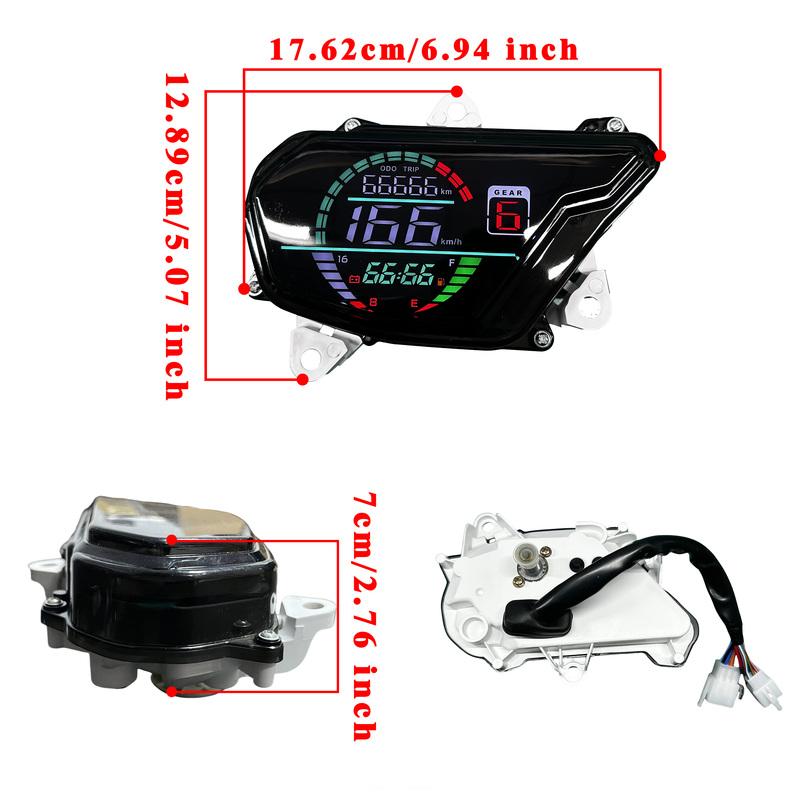 Multi-functional LED Motorcycle Speedometer Odometer Digital Dashboard Tachometer Instrument Panel for Honda POP 110i POP110i