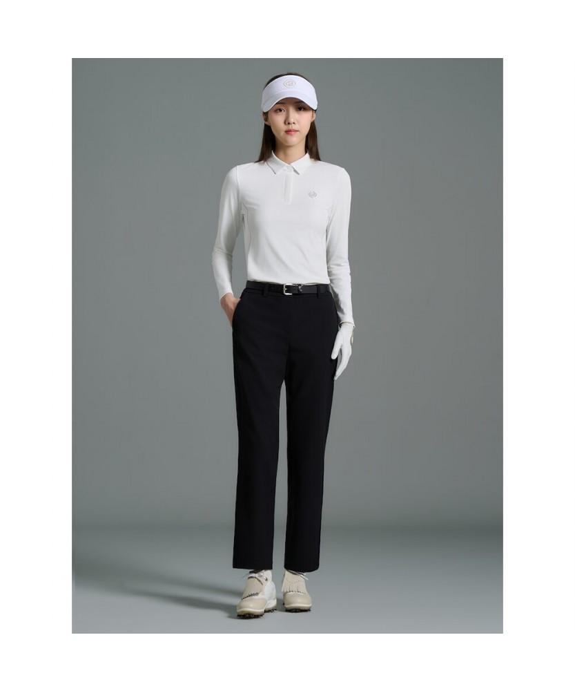 BEANPOLE GOLF [B_Under] Women'S Texture Mix Collar Long Sleeve T-Shirt White