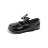 Kids Flat Shoes Solid Color Versatile Girls Leather Shoes Sweet Bows 2025 New Children Princess Shoes Round Toes Ins Trendy