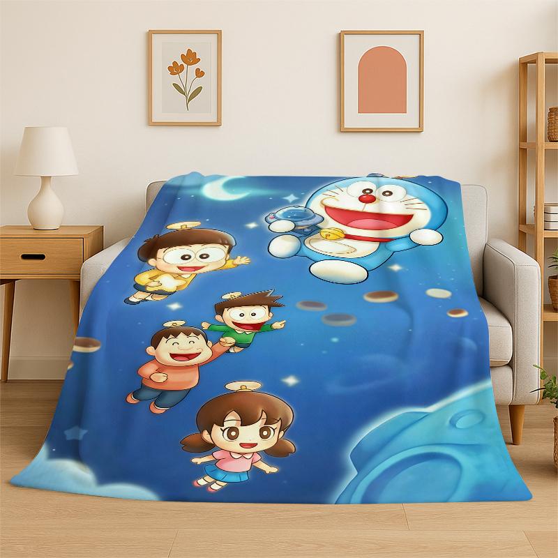 Cartoon D-Doraemon Dream Anime Flannel Blanket Soft Warm Throw Blanket for Bedroom Living Room Bed Travel Camping Picnic Kid