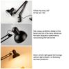 LED Desk Lamp Metal Swing Arm Spring Loaded Adjustable Reading Lamp For Bedroom Night Light With C-Clamp E27 Bulb Not Included