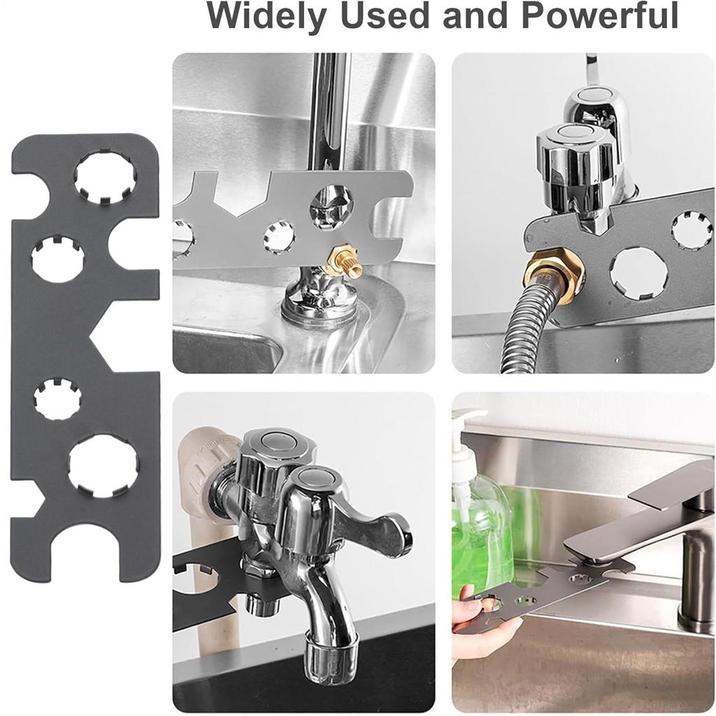 Faucet Aerator Tool 9-in-1 Stainless Steel Disassembly Wrench For Faucet Aerators For Homeowners Facility Managers Janitors