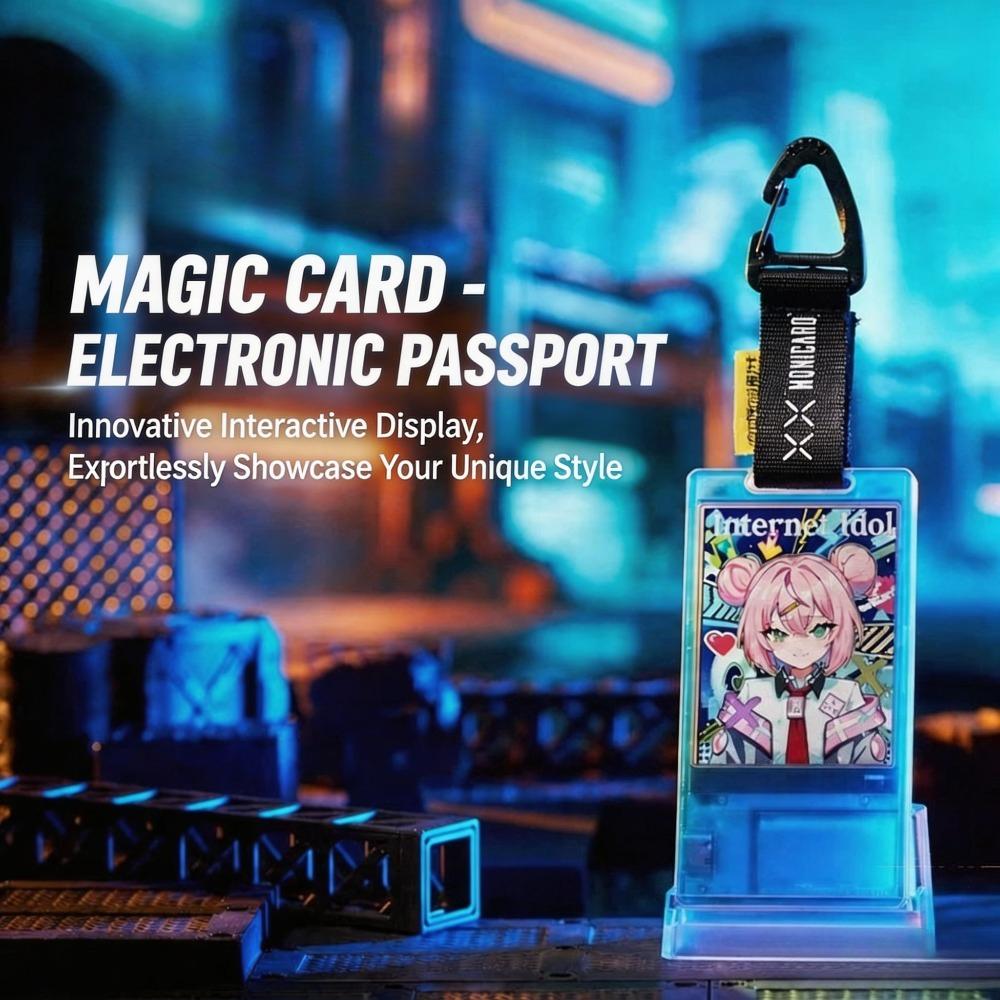 Monicard Kouzelná karta Elektronická vstupenka Odznak NFC Bluetooth Chytrý digitální odznak Přizpůsobitelná GIF obrazovka Anime Trendy přívěsek Dárky