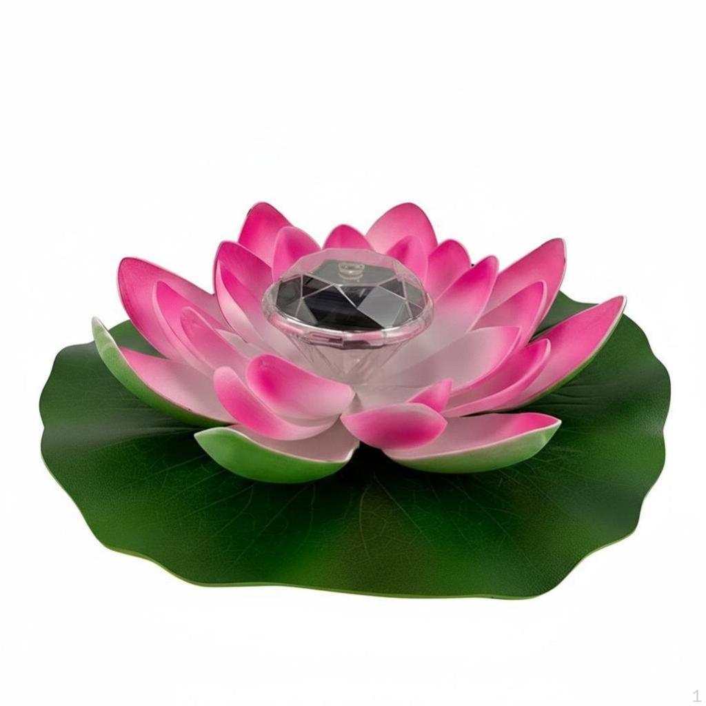 Solar Lotus Floating Light, LED Pond Decor, Colorful Water Flower for Garden, Waterproof Landscape