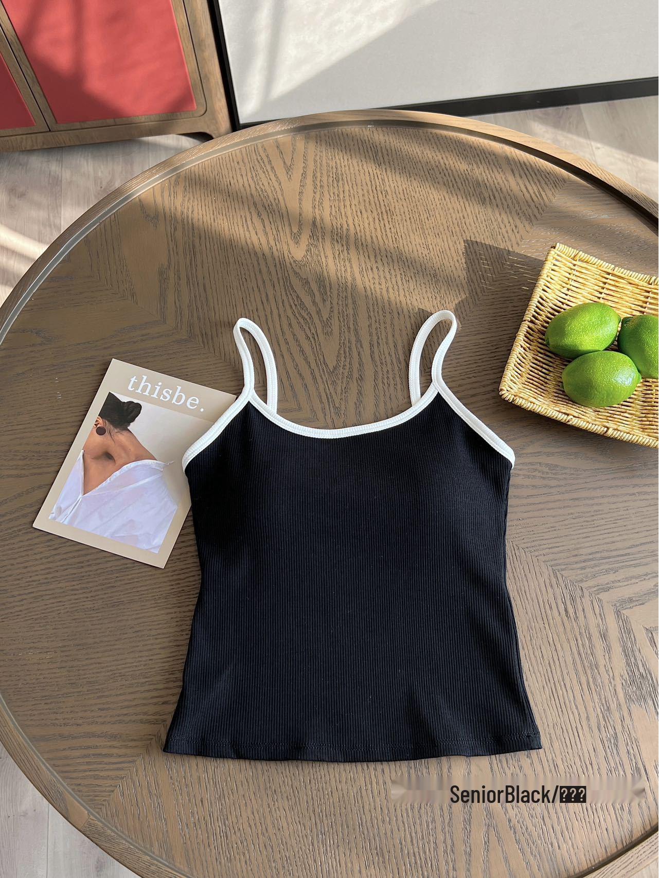 

Color Block Padded Cup Camisole Bra: Cotton Breathable Base Layer for Women, Conceals Underarm Fat, Beautiful Back Design. One Size