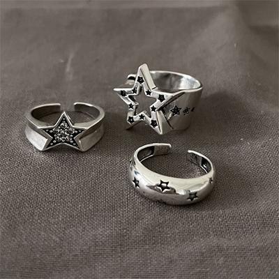 Módní Pentagram Geometrický prsten pro ženy Nastavitelný prsten na prst Šperky Vintage Nepravidelná Estetika Y2k Příslušenství