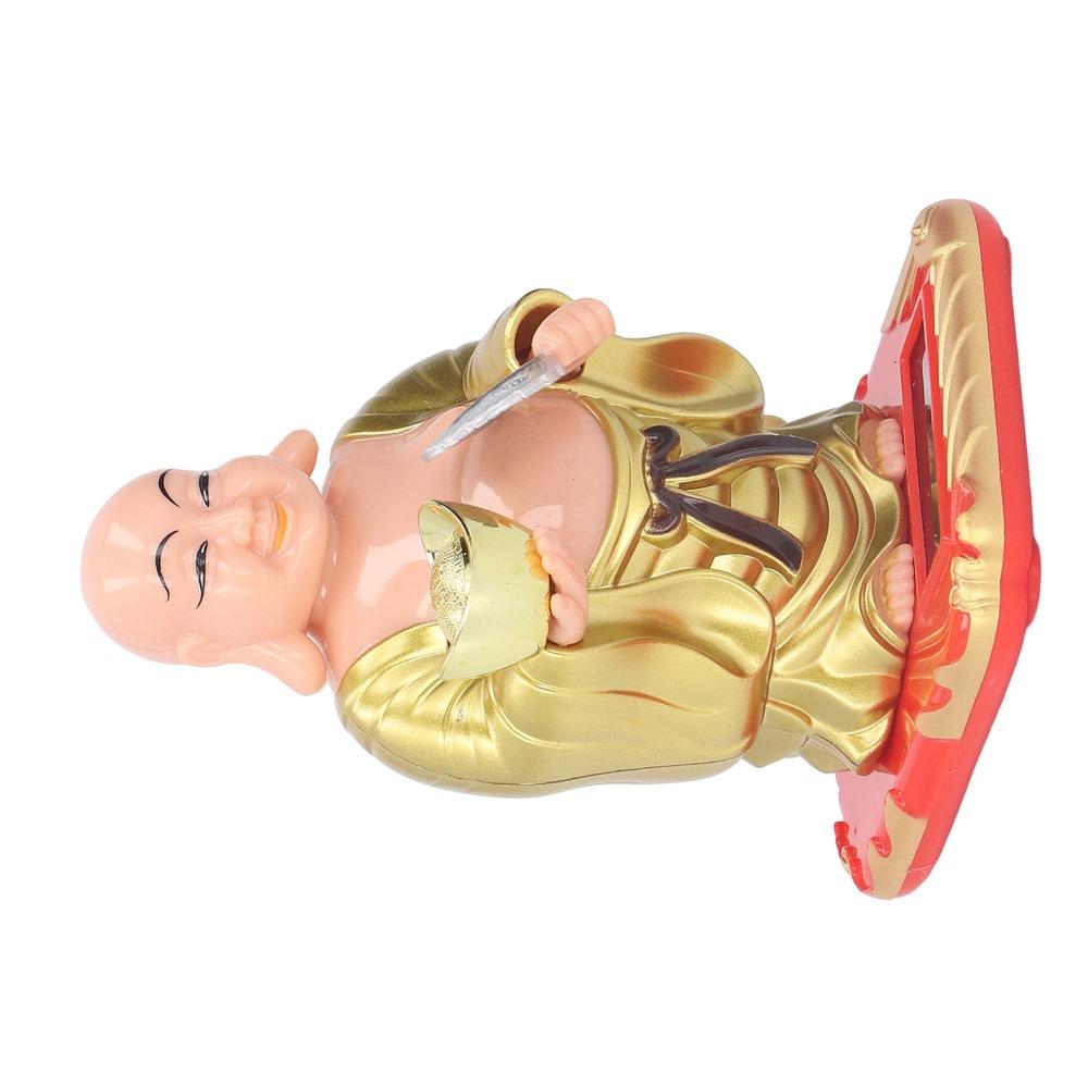 Plastik Solar Wackel-Buddha Figur Gold Auto Armaturenbrett Licht Angetriebene Dekoration Büro Schreibtisch Display