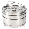 Stainless Steel Steamer Cooker Silver Large Capacity Steamer Insert Pans Stackable Layered Steaming Steamer Inserts Set