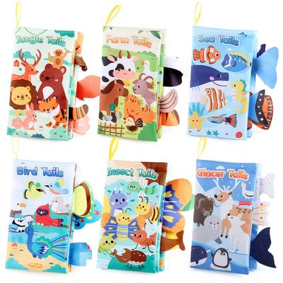 Baby Baby Cloth Book Can'T Be Torn, Sea, Land And Air Tail Cloth Book Flying Animal Palm Book Early Education Toy