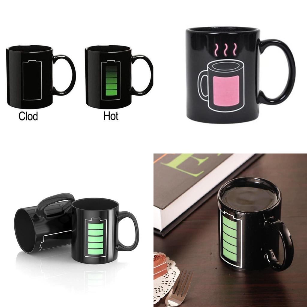 Farbwechselnde Keramiktasse mit Glühbirnen-, Tetris- und Batteriemuster zum Verschenken und für Werbezwecke