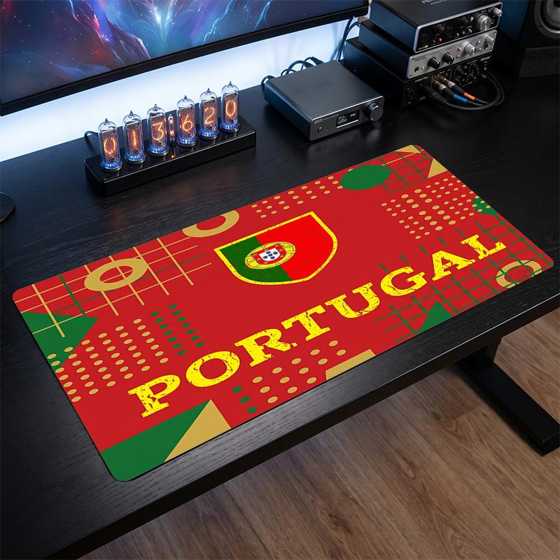 Portugal Football Crest Mouse Pad, Extended Non Slip Rubber Desk Mat for Gaming Office Laptop Fan Gift