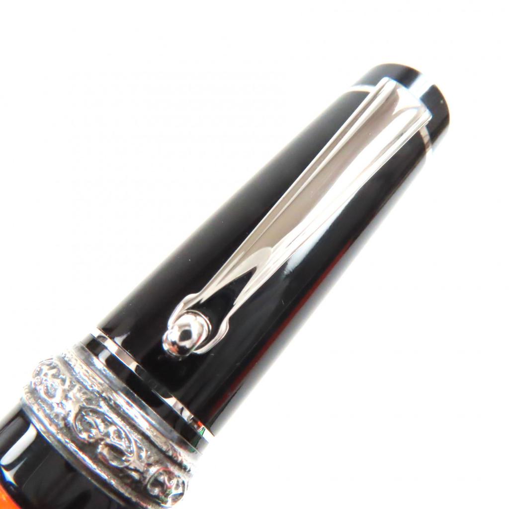 Ausgezeichneter DELTA Füllfederhalter DOLCEVITA Dolcevita 13080 Orange Schwarz Silber 14K Herren Gebraucht