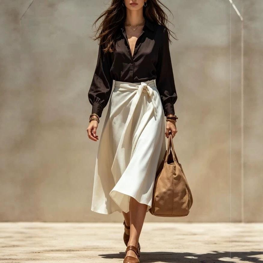2026 Amazon TK European and American cross-border drape cotton and linen shirt solid color fashion temperament sleeveless trousers two-piece set S