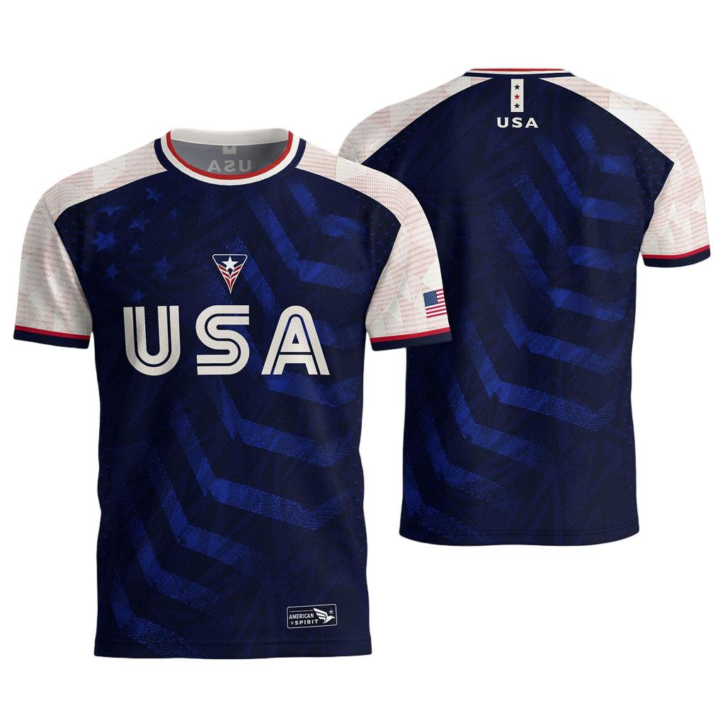 USA Men's Casual Letter Print Short Sleeve T-Shirt