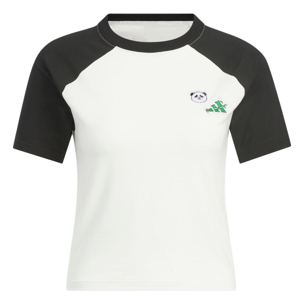 Adidas Graphic Raglan T-Shirt Women Tops Han-Jade-White Black KC0973