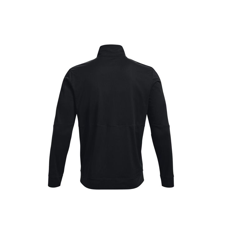Under Armour Pique Track Jacket Breathable Zip-Up Collar Men Black 1366202-001
