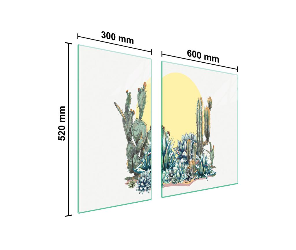 GLAS-KOCHFELDSCHUTZPLATTE 90x52 KAKTUS