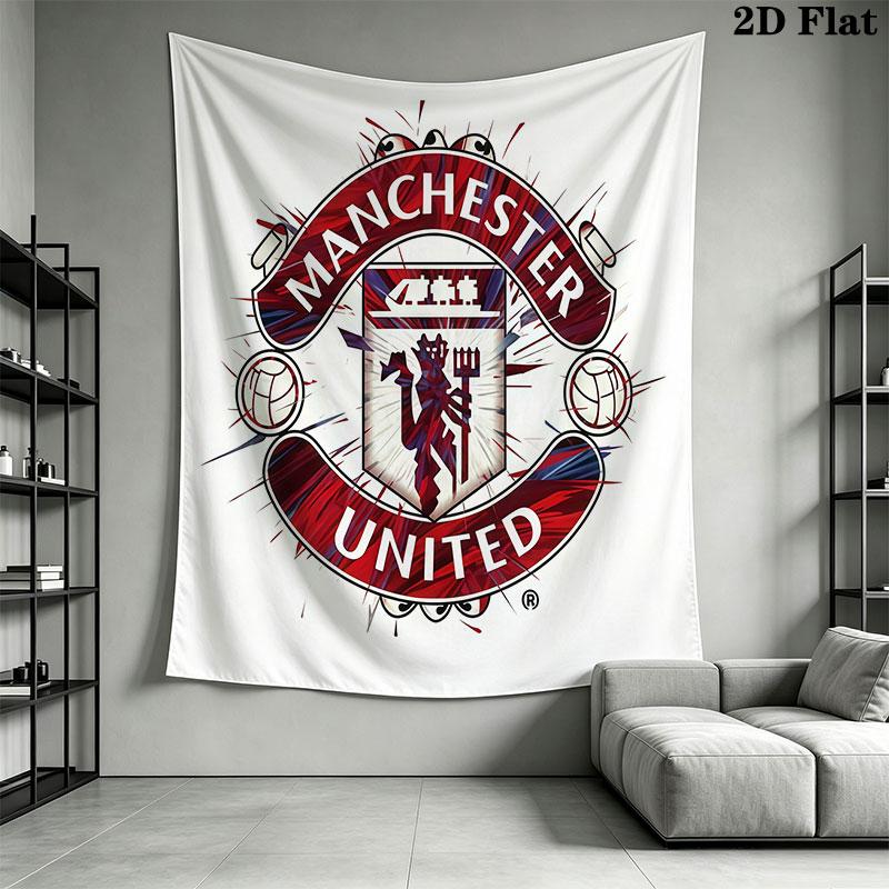 Man Utd D Wall Hanging Printed Fabric Blanket Decorative Tapestries for Bedroom Living Room Home Decor