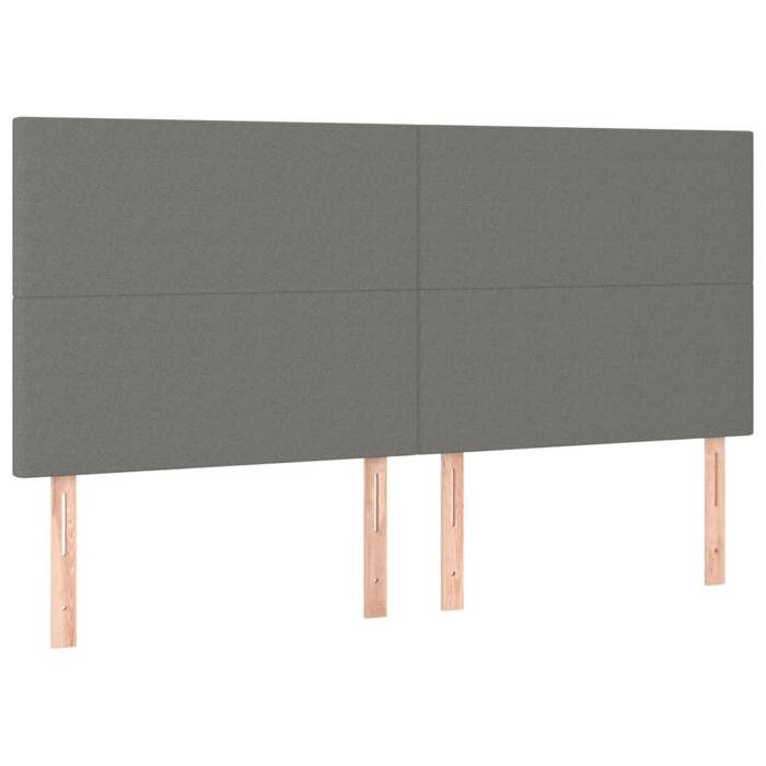 VidaXL Bed Frame with Headboard Dark Grey 200x200 Cm Fabric 3124920