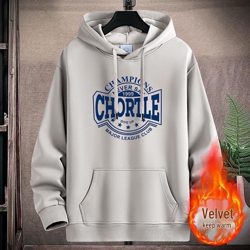 Men s Trendy Cross-border Hooded Sweatshirt - Spring & Autumn Loose Casual Fleece Hoodie, Plus Size, Unisex. XXXL