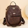 Retro soft leather backpack women's new fashion trend backpack student simple shoulder travel bag