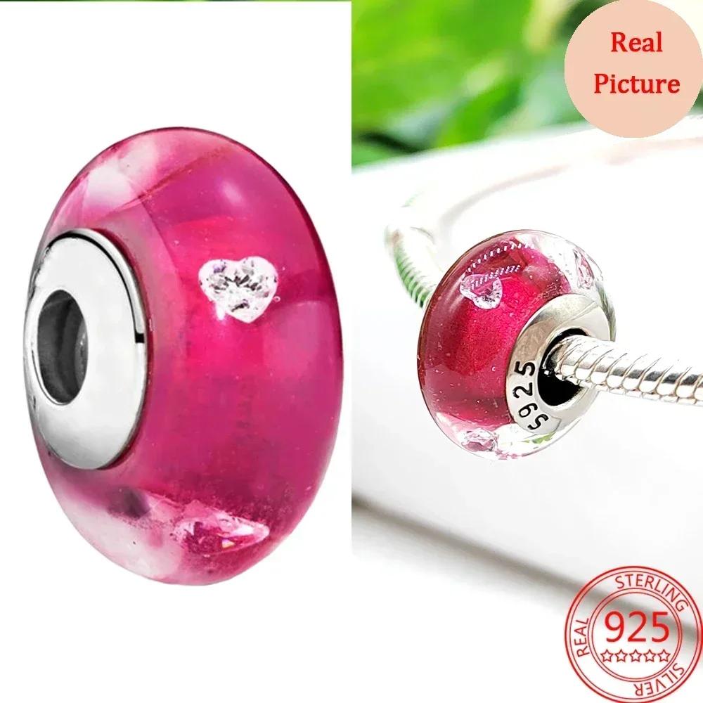 Colorful Murano Glass Beads Glass Ripple Charm Wavy Glass Bead Charms Fit Brand Bracelets Women Copper Jewelry Gift