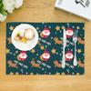 Christmas Placemats Table Mats Snowflake Santa Claus Coaster Pad Cup Dining Kitchen Placemat Non-Slip Home Decorations