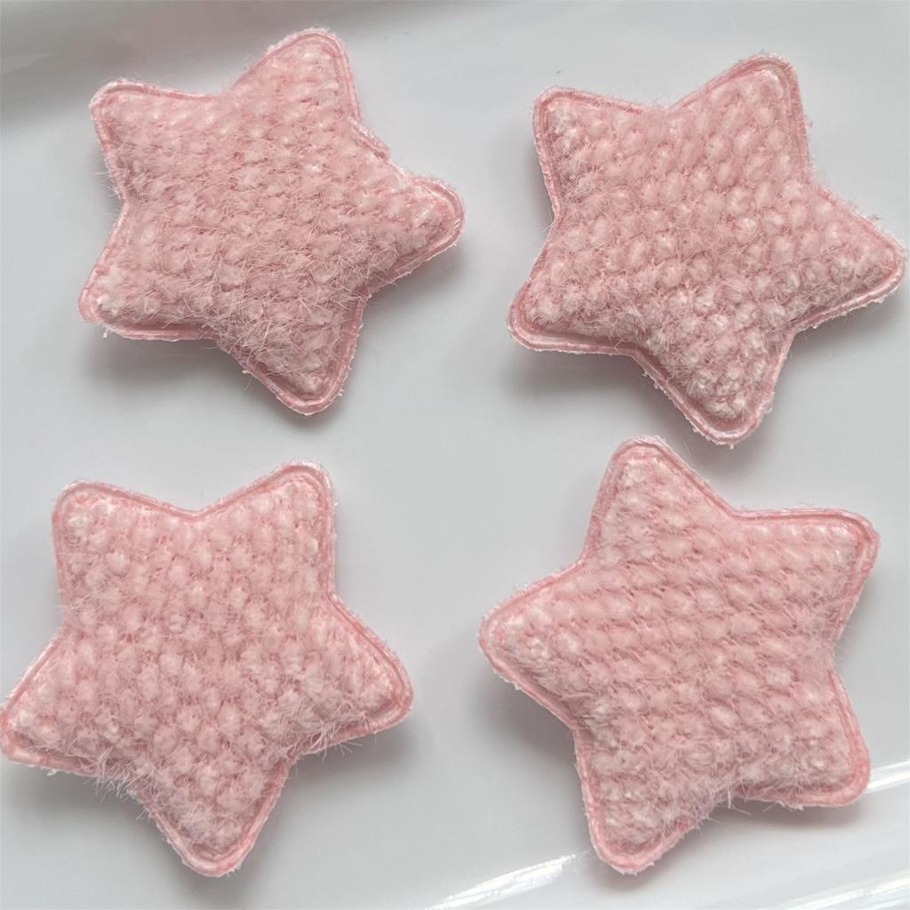 10 Stück/Los 48mm Weiche Maiskörner Plüschstern-Applikation für Kleidung Hut Nähzubehör Aufnäher DIY Kopfbedeckung Haarspangen Dekor