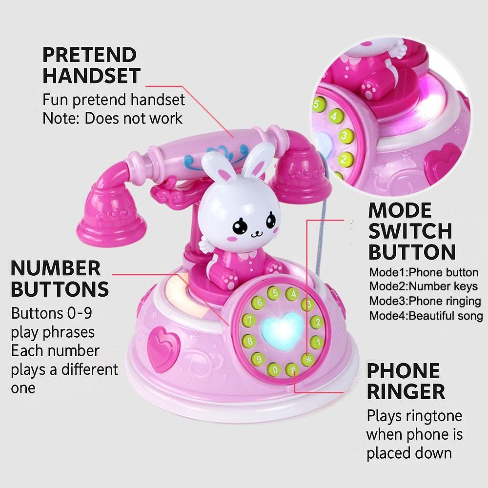 Playing House Musical Rabbit Telephone Toys Simulation Phone Early Education Toy Children's Toy