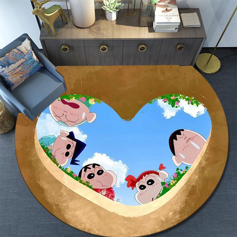 Crayon Shin‑chan2 Round Area Rug,Carpet Rug for Living Room Bedroom Sofa Playroom Decor,Non-slip Floor Mat