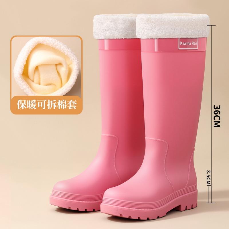 Women's extra high cm medium and big red rubber shoes wedding shoes women's shoes urban commuter water shoes sweet sa long tube rain shoes