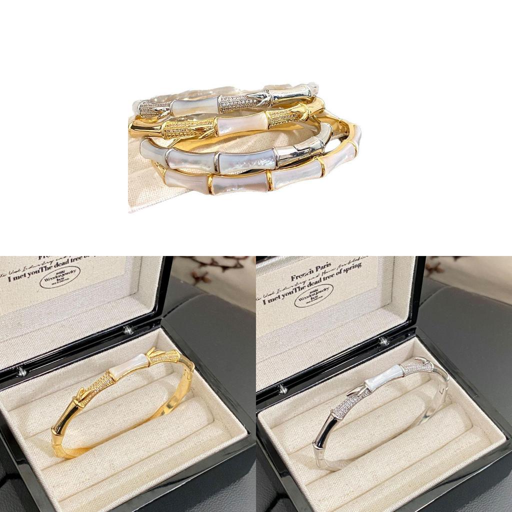 Floral Pattern Copper Bangle With Gold Plating And Zircon Stones For Fashionable Women