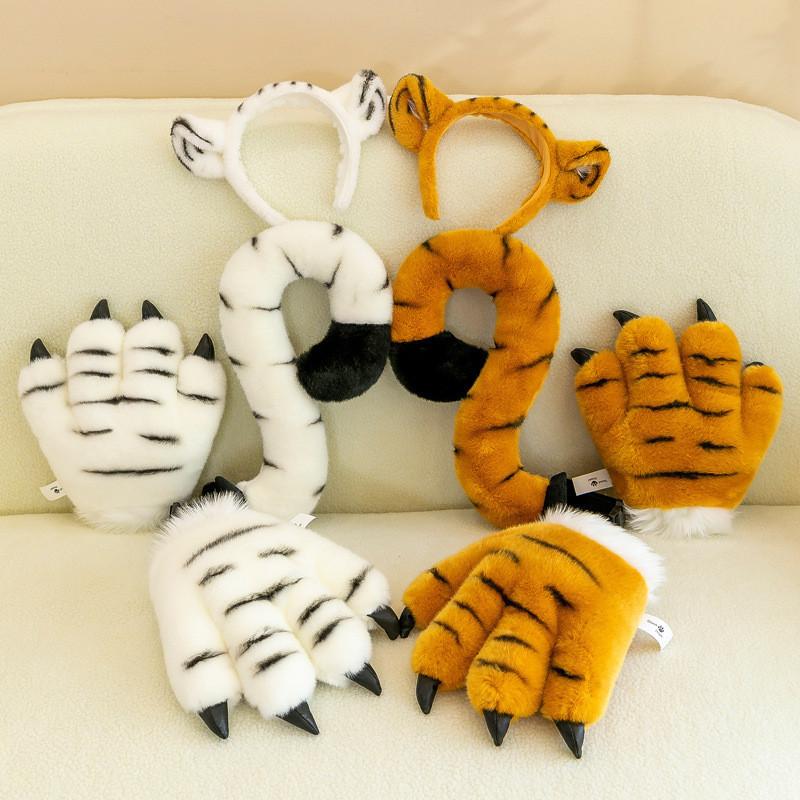 Simulation Modeling Cute Tiger Claw Tail Headband Stage Performance Gift Props