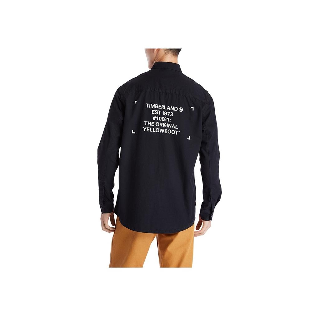 Timberland Camisa Casual de Trabajo para Exterior de Color Sólido Manga Larga Camisas para Hombre Negro A2AC4-001