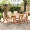 VidaXL 7pcs Garden Dining Set Solid Acacia Wood Textilene, Outdoor Dining Set, Room Furniture 3279273