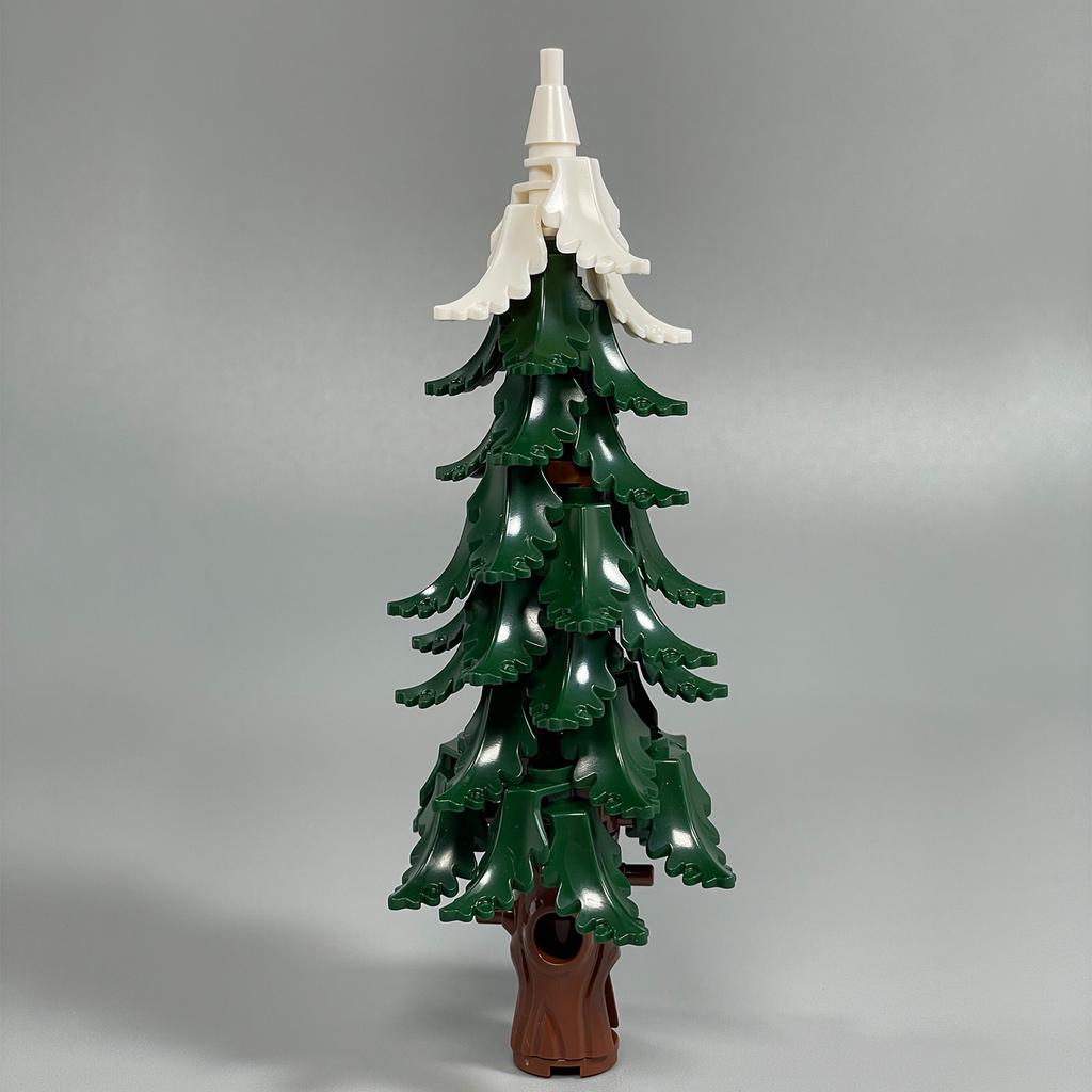 DIY Pine Tree Model Kit - Snowy Christmas Tree Street Forest Compatible with Building Blocks & Assemble Particles