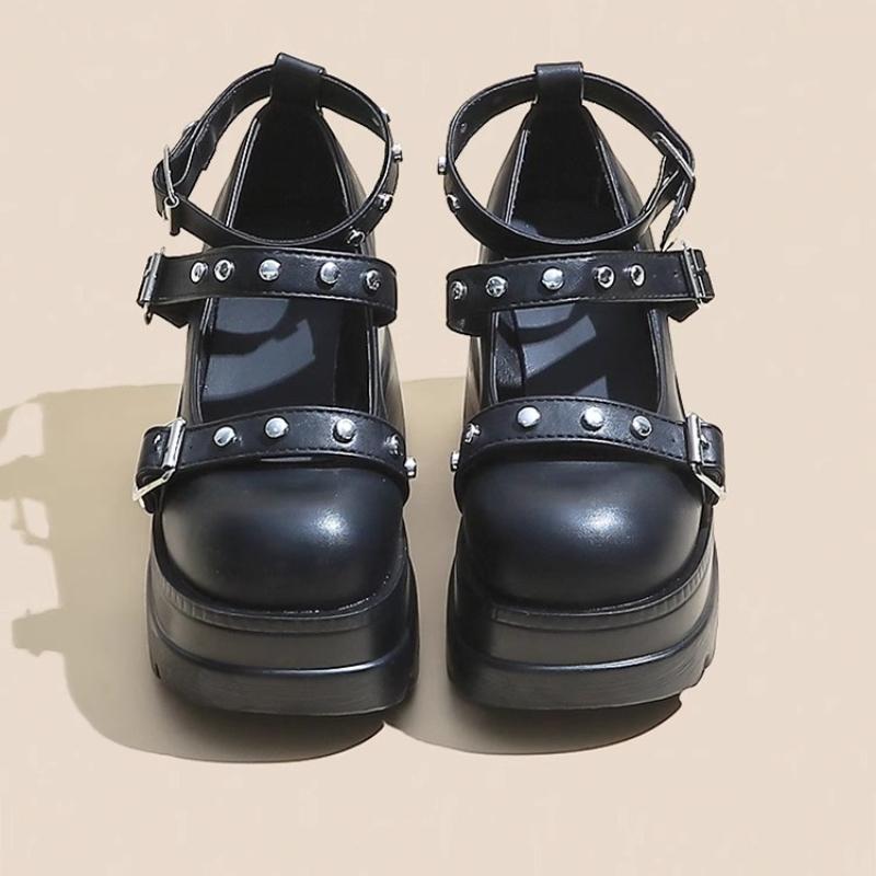 Fashion Mary Jane Women's 2025 New Spice Girl Round Head Versatile Single Sweet and Cool Heightening Platform Muffin Shoes Large Size