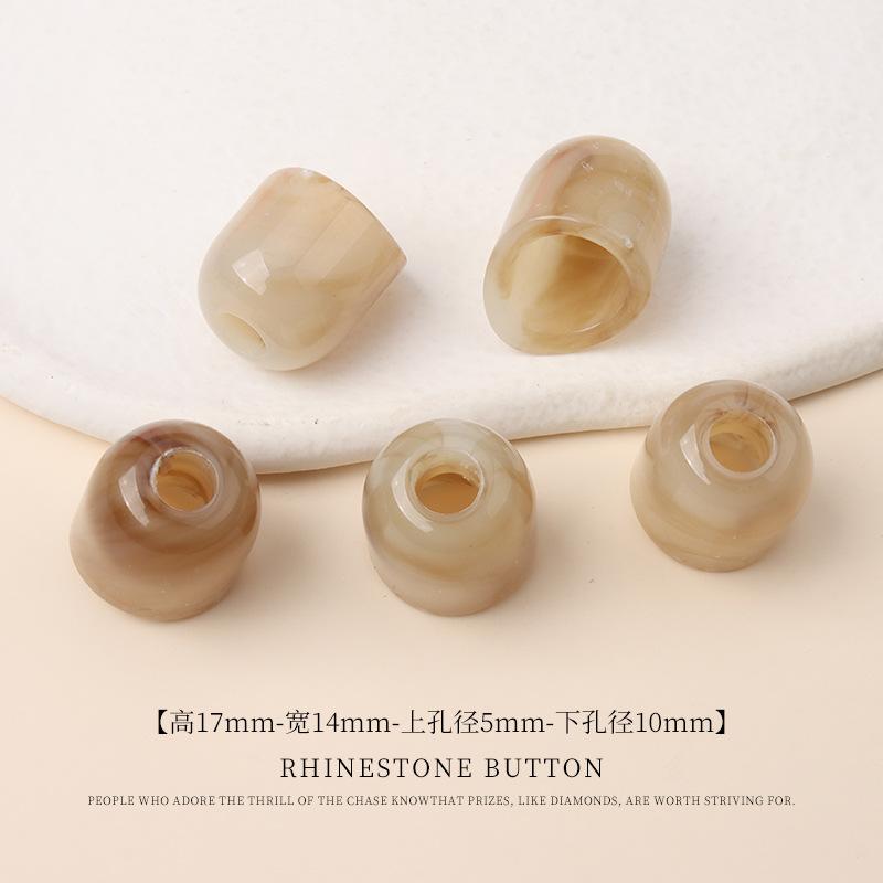 5pcs Acrylic Two-Color Hanging Bell Diy Beaded Bucket Bead Material Large Hole Round Bead Buckle Swimsuit Sweater Pants Drawstring Button