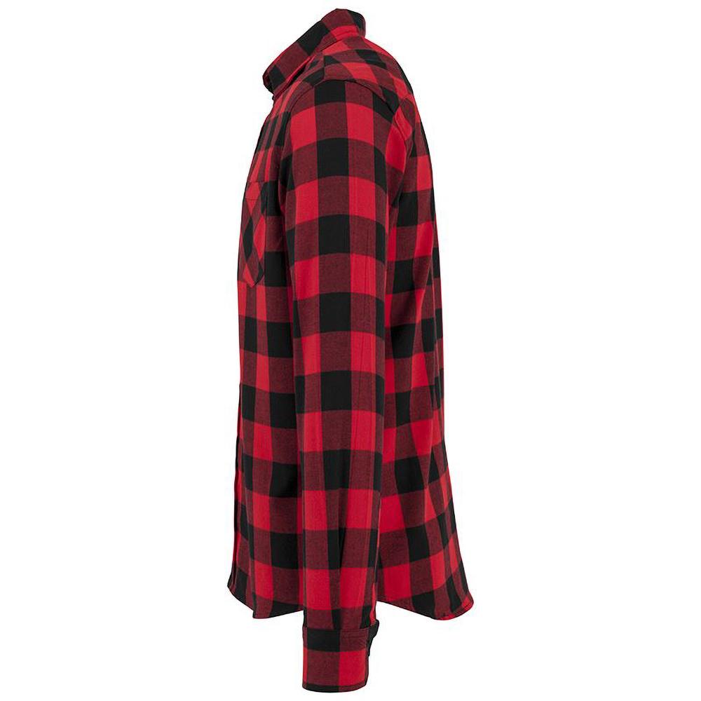 Build Your Brand Mens Checked Flannel Shirt