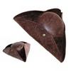 Faux Leather Adult  Pirate Hat for Winter Autumn for Creative Halloween Cosplay Rave Party Jazz Hat Adjustable Large Bri