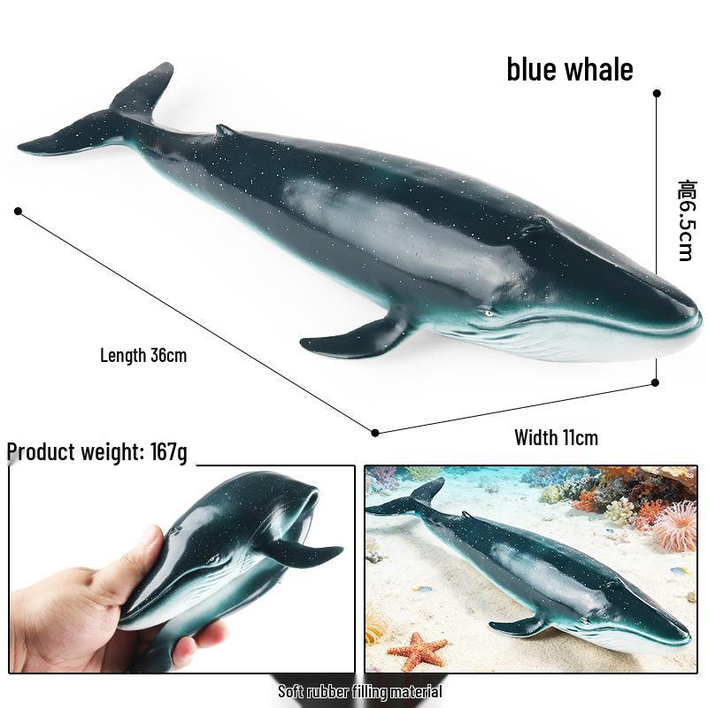 Children's Soft Rubber Marine Animal Toys: Killer Whale, Great White Shark, Beluga, Blue Whale, Dolphin, Sperm Whale Models