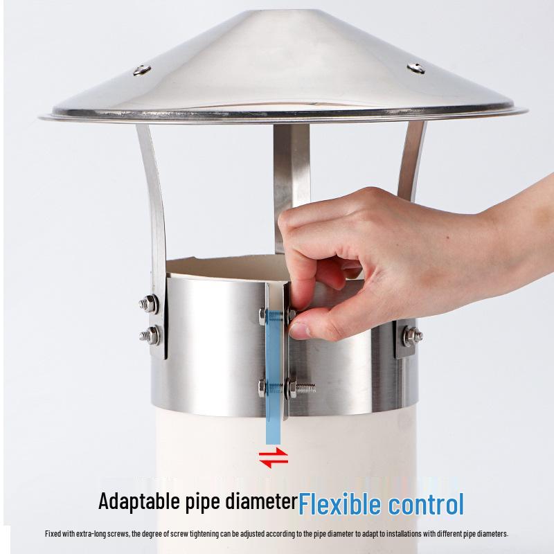 Stainless Steel Chimney Rain & Wind Cap Flue Cover, 160mm Exhaust Vent Cap