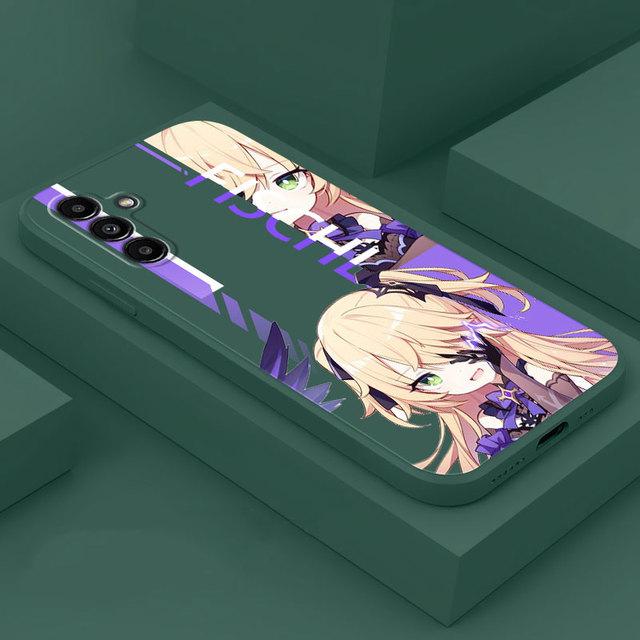 Husă pătrată lichidă pentru telefon pentru Samsung Galaxy A32 A52s A53 A42 A73 A13 A23 A33 A13 A12 A52 A72 A22 Genshin Impact People Cover