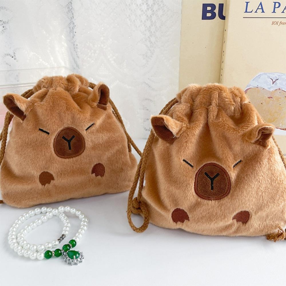 Große Kapazität Capybara Aufbewahrungstasche mit Kordelzug Kordelzugtaschen für Kleinteile und Kosmetik