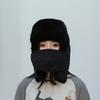 Hat Men's winter real rabbit hair cold-proof women's tide cycling warm fleece thickened cotton hat