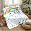 Rainbow Cat Fantasy 3 Theme Blanket Lightweight Warm Flannel Blanket Decorative Throw Blanket for Home Decoration